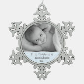 1. Weihnachtsfest aus Nephew-Foto Schneeflocken Zinn-Ornament (Vorderseite)