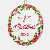 1. Weihnachtsfest Foto Keramik Ornament (Links)