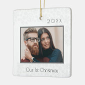 1. Weihnachtsfest Foto Keramikornament (Links)