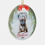 1. Weihnachtsfest Franz Bulldog Keramik Ornament (Rechts)