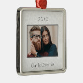 1. Weihnachtsfest verheiratetes Foto weiß Ornament Aus Metall (Rechts)