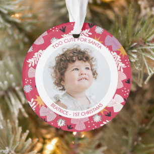 1. Weihnachtsfoto Baby floral süß trendy Ornament