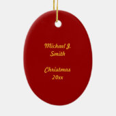 1. WeihnachtsFoto-Rahmen-Oval-Verzierung Keramik Ornament (Hinten)