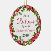 1. Weihnachtsfoto von Meemaw und Pawpaw Keramik Ornament (Rechts)