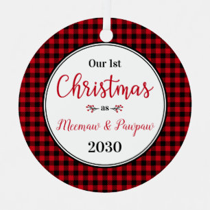 1. Weihnachtsfoto von Meemaw und Pawpaw Ornament Aus Metall