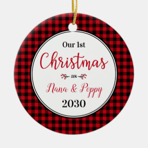 1. Weihnachtsfoto von Nana Poppy Keramik Ornament