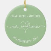 1. Weihnachtsfrisch ernennt Herzschlange Keramik Ornament (Hinten)