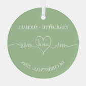 1. Weihnachtsfrisch ernennt Herzschlange Ornament Aus Glas (Rückseite)