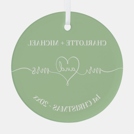 1. Weihnachtsfrisch ernennt Herzschlange Ornament Aus Glas (Rückseite)