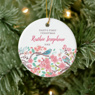 1. Weihnachtsgeburt Personalisierter Niedlicher Vö Keramik Ornament