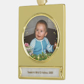 1. Weihnachtsgeschenk des Babys (personalisierbar) Banner-Ornament Gold (Links)