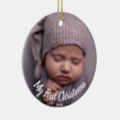 1. Weihnachtsgeschenk Foto Geburtsstunde Geburtsst Keramik Ornament (Rechts)