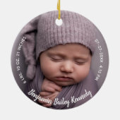 1. Weihnachtsgeschenk Foto Geburtsstunde Geburtsst Keramik Ornament (Hinten)