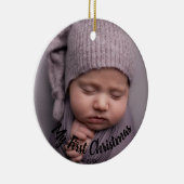 1. Weihnachtsgeschenk Foto Geburtsstunde Geburtsst Keramik Ornament (Rechts)