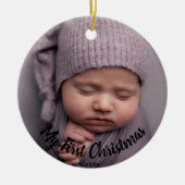 1. Weihnachtsgeschenk Foto Geburtsstunde Geburtsst Keramik Ornament (Vorne)