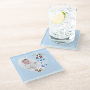 1. Weihnachtsgeschenk für Personalisierte Jungen F Glasuntersetzer
