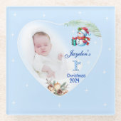 1. Weihnachtsgeschenk für Personalisierte Jungen F Glasuntersetzer (Vorderseite)