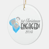 1. Weihnachtsgeschmack Verlobt Keramikornament (Links)