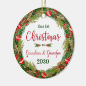 1. Weihnachtsgrandma Opa Foto Keramik Ornament (Links)