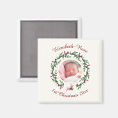 1. Weihnachtshirsch mit Kranz anpassen Magnet (Vorderseite/Rückseite)
