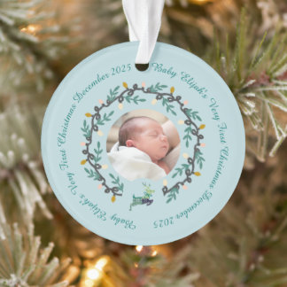 1. Weihnachtshirsch mit Kranz Teal Acryl Ornament