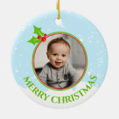 1. Weihnachtsjunge Penguin Foto Keramik Ornament (Hinten)