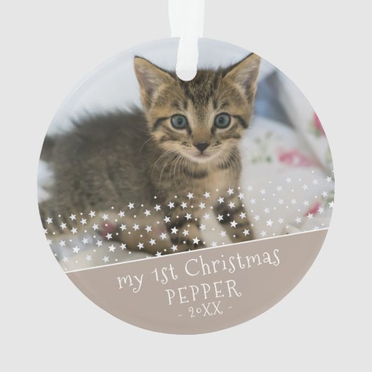 1. Weihnachtskatzen Foto Keepake Ornament (Rückseite)