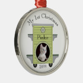 1. Weihnachtskatzenkatze Foto Cat House Upload Ornament Aus Metall (Rechts)