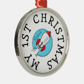 1. Weihnachtskids Retro Rocketship Familiengeschen Ornament Aus Metall (Rechts)