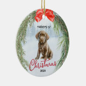 1. Weihnachtskraut Brown Labrador Retriever Keramik Ornament (Rechts)