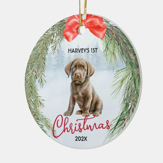 1. Weihnachtskraut Brown Labrador Retriever Keramik Ornament (Links)