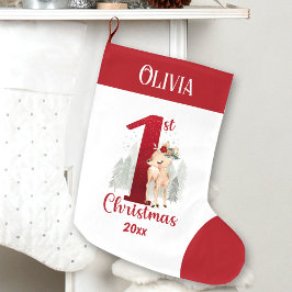 1. Weihnachtsmann Hirschbaby Mädchen Roter Name Großer Weihnachtsstrumpf
