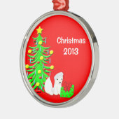1. Weihnachtsmannmütze des Silbernes Ornament (Links)