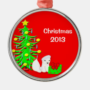 1. Weihnachtsmannmütze des Silbernes Ornament