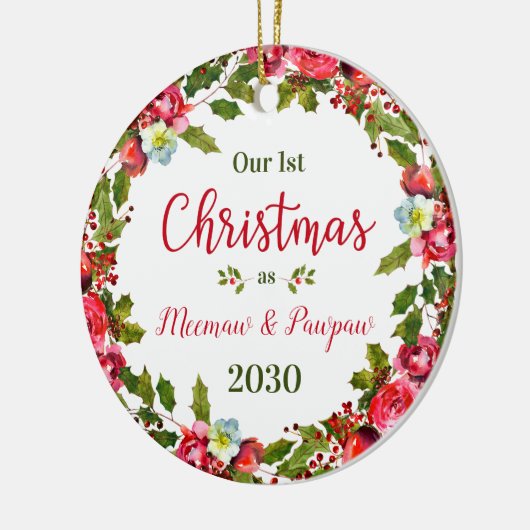 1. Weihnachtsmeemaw Pawpaw Foto Keramik Ornament (Links)