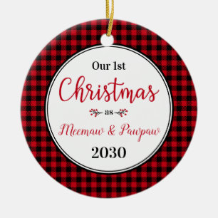 1. Weihnachtsmeemaw Pawpaw Foto Keramik Ornament