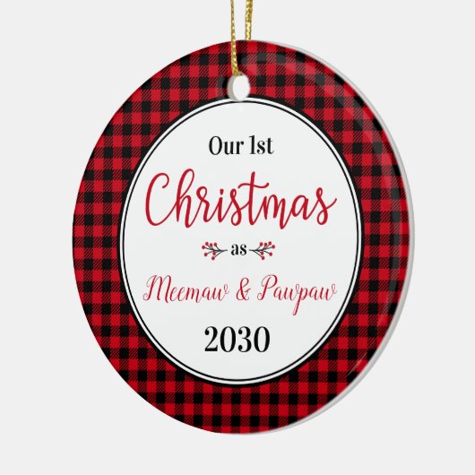 1. Weihnachtsmeemaw Pawpaw Foto Keramik Ornament (Links)