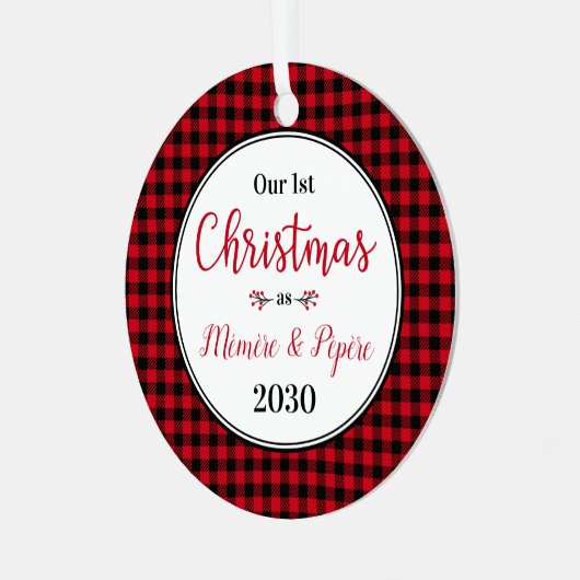 1. Weihnachtsmém Pepere Foto Ornament Aus Metall (Vorderseite links)