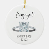 1. Weihnachtsring Verlobte Verlobung zeichnend Keramik Ornament (Vorne)