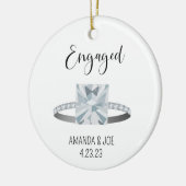 1. Weihnachtsring Verlobte Verlobung zeichnend Keramik Ornament (Links)