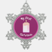 1. Weihnachtsschmuck von dalDesignNZ Schneeflocken Zinn-Ornament (Vorderseite)