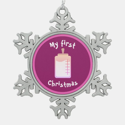 1. Weihnachtsschmuck von dalDesignNZ Schneeflocken Zinn-Ornament (Vorderseite)