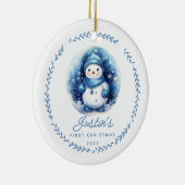 1. Weihnachtsschneemann 2 Sided Foto Keramik Ornament (Rechts)