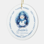 1. Weihnachtsschneemann 2 Sided Foto Keramik Ornament (Links)