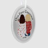 1. Weihnachtsschwule Frau hässlich Pullover DIY Fo Ornament (Vorderseite)