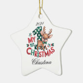 1. Weihnachtsstern Personalisiert Keramik Ornament (Links)