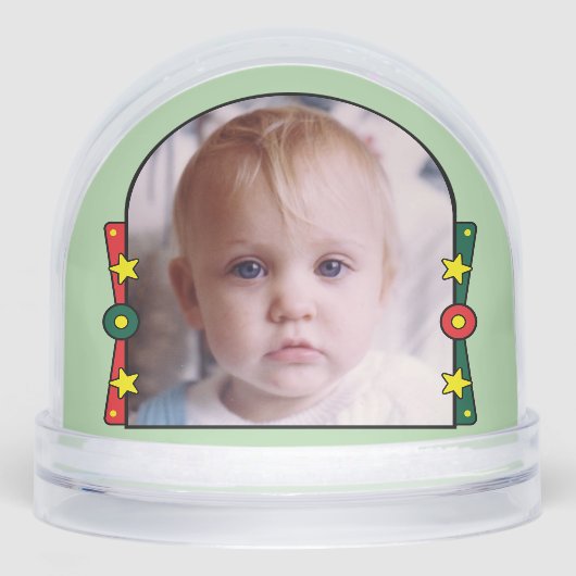 1. Weihnachtssterne Jahr gelb grün Schneekugeln (Vorderseite)