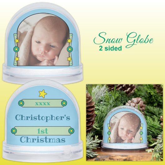 1. Weihnachtssterne Jahr gelb grün Schneekugeln