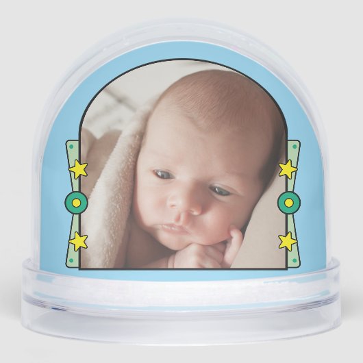 1. Weihnachtssterne Jahr gelb grün Schneekugeln (Vorderseite)