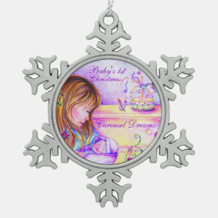 1. Weihnachtszinndekoration für das Baby Schneeflocken Zinn-Ornament